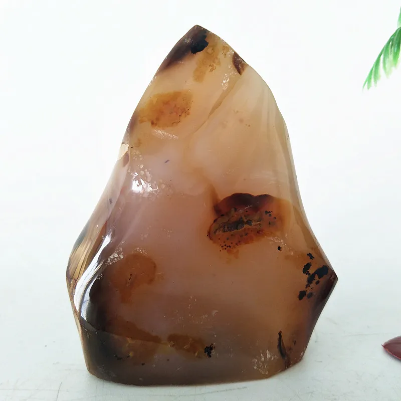 

Natural Crystal Water Grass Agate Stone Torch Home Decoration Feng Shui Pieces