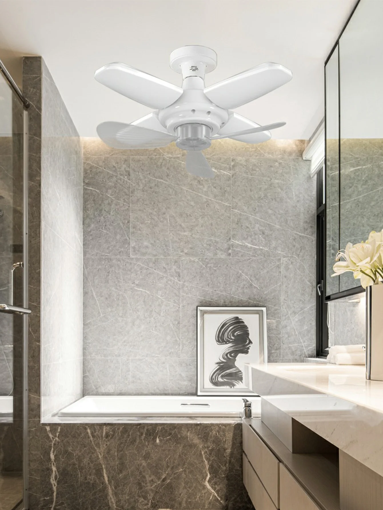 Белый Настенный Вентилятор E27 легко собирается и чистится подходит для гостиной