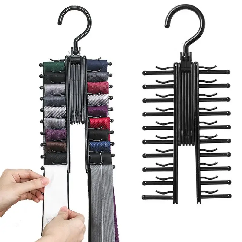 

Tie Hanger Multifunctional Necktie And Belt Storage Rack Adjustable Trousers Storage Rack Silk Scarf Tie Closet Hanger Plotter