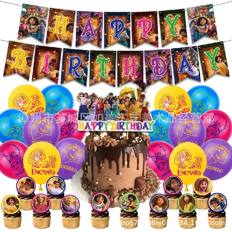 

Disney Movie Encanto Mirabel Theme Birthday Party Decoration Madrigals Family Cake Card Banner Balloon Set For Kids Party Gifts
