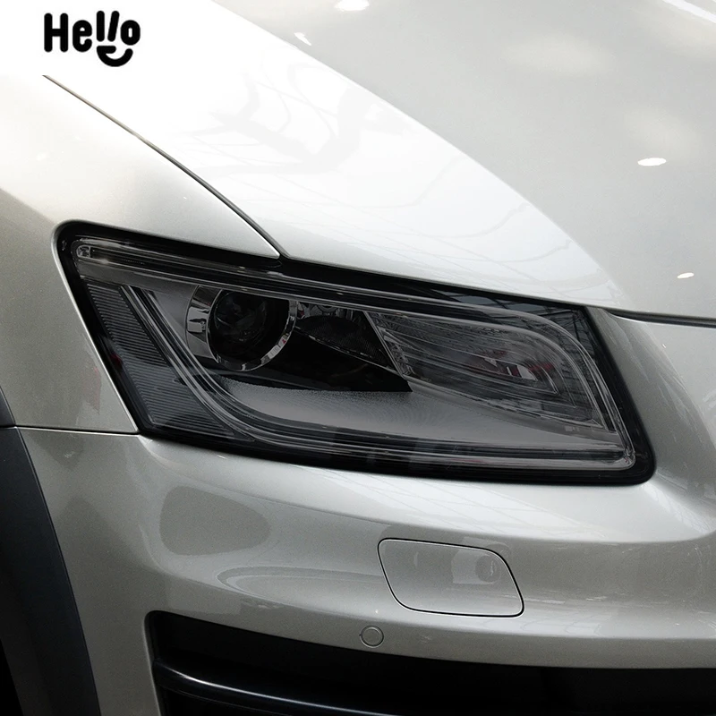 Защитная пленка для автомобильных фар Audi Q5 8R SQ5 2008-2017 дымчатого черного оттенка