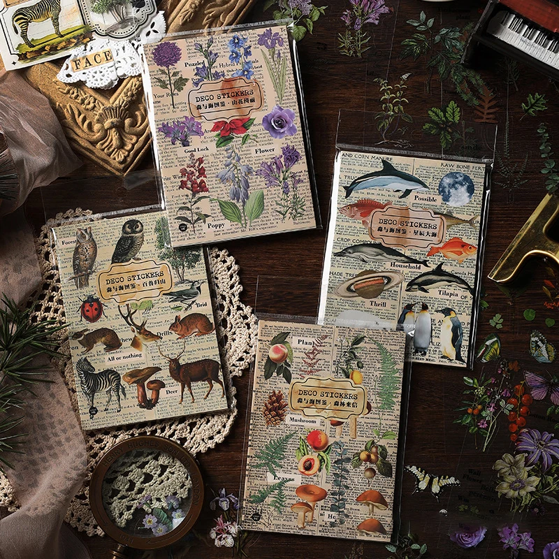 

Винтажная наклейка с изображением цветов и бабочек в стиле атласа для творчества, журнала, скрапбукинга, Счастливого планировщика, товары д...