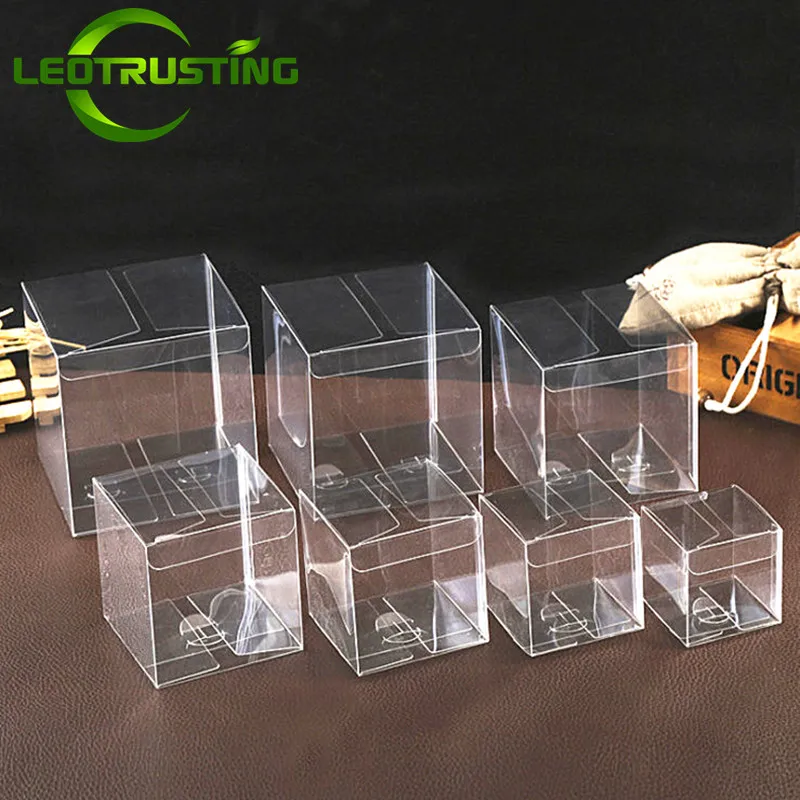 

General Square Clear PVC Display Box Thick Wedding Party Birthday Christmas Cup Chocolate Toys Jewelry Flower Folding Gift Boxes