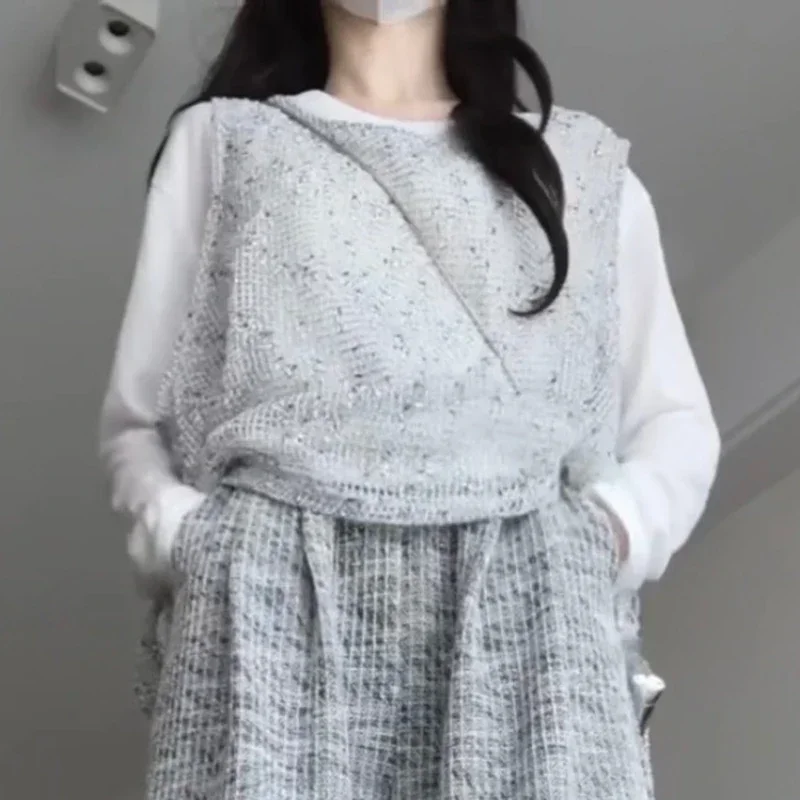 Осенние Женские Дизайнерские Серые Эластичные Длинные Брюки С Высокой Талией