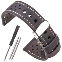 genuine leather watch band 20mm 22mm 24mm cowhide vintage wrist strap belt for samsung galaxy watch bracelet deployment clasp