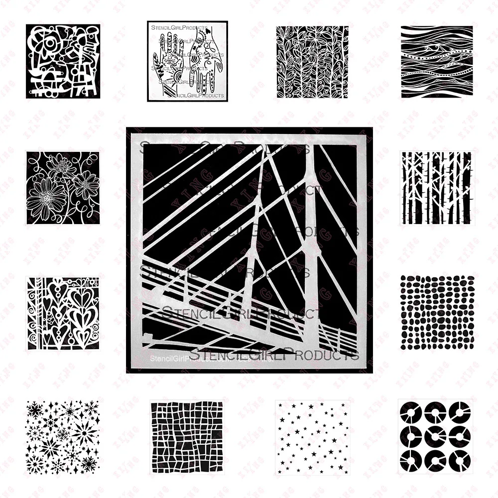 

New Snowflake Scribble Big Spools Pebble Trees Stars Craft Deco Diy Bridge Hands Leafy Vines Waves Flora Hearts Layering Stencil