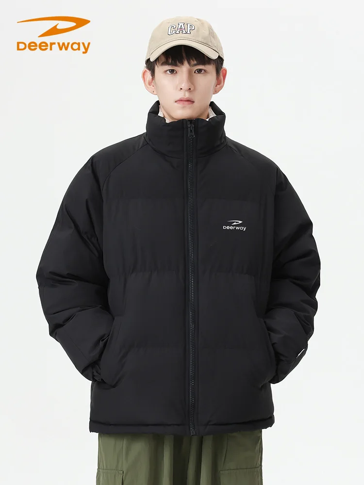 Delhui Stand Collar Cotton-padded jacket Men's Autumn and Winter New Thickened Warm down Coat Boys Winter clothes Cold-Proof ...