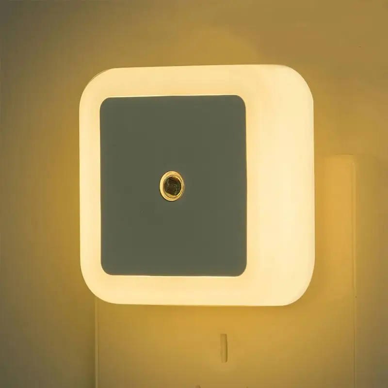 

1pc LED Night Light Saving LED Light Control Induction Night Lamp EU US UK Plug Night Light For Bedroom Toilets Stairs Corridors