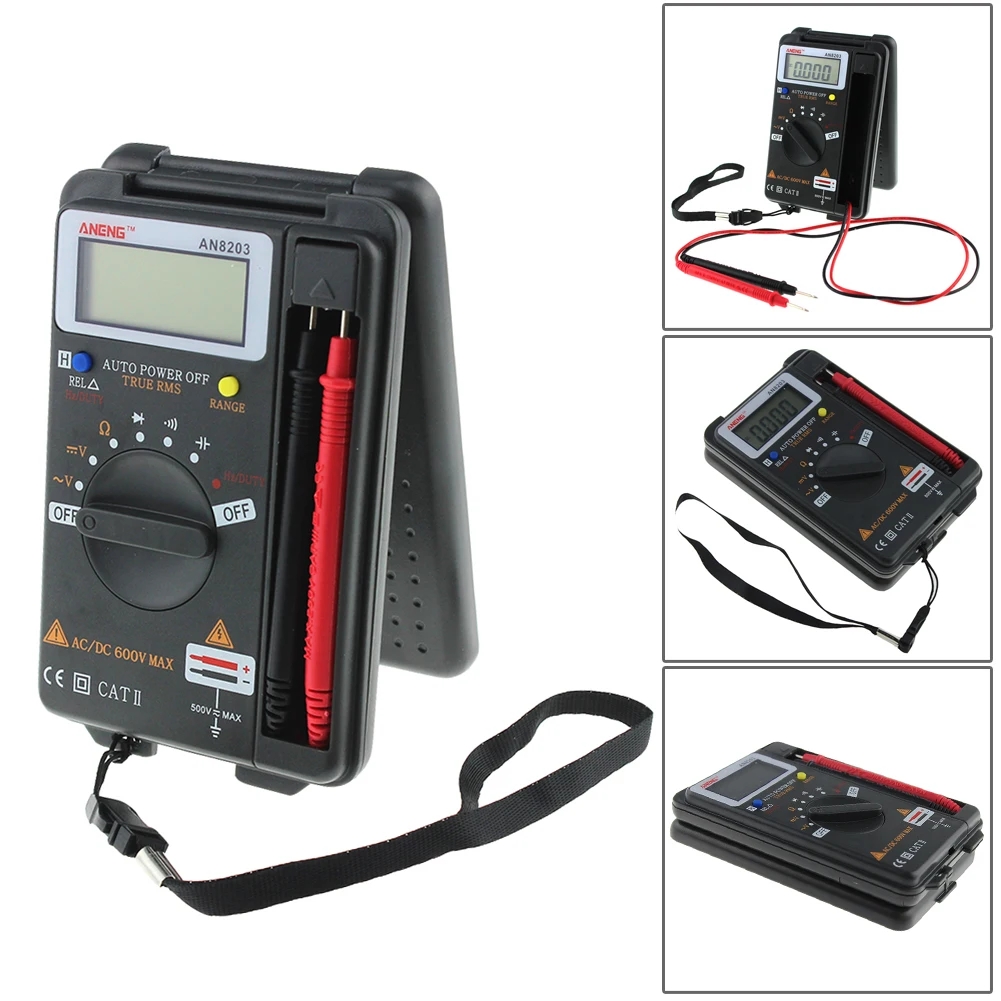 

ANENG AN8203 DMM Integrated Handheld Pocket Mini Digital AC/DC Multimeter Auto range3999 CountS LCD Display Backlight Multimeter