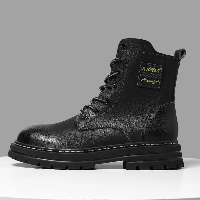 

2022 Hot Men Motorcycle Boots Plus Size 46 47 Work Boots For Mens Rubber Sole Cowboy Boots Man Brand Fashion Casual Boots Men