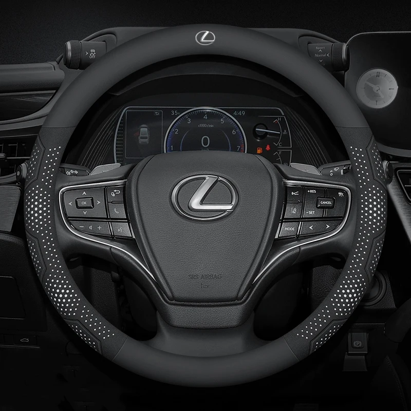 

Автомобильный кожаный чехол на руль из углеродного волокна для Lexus F Sport RX300 LS500h GS300 IS300 CT200h NX300 UX300 LX570 ES200 ES300 HS