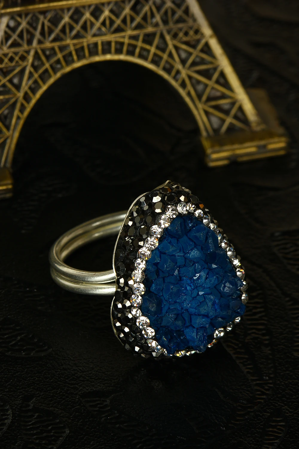 

Natural stone Women 'S Quartz Ring Brass Above Micron Silver Plated 121 Ar58