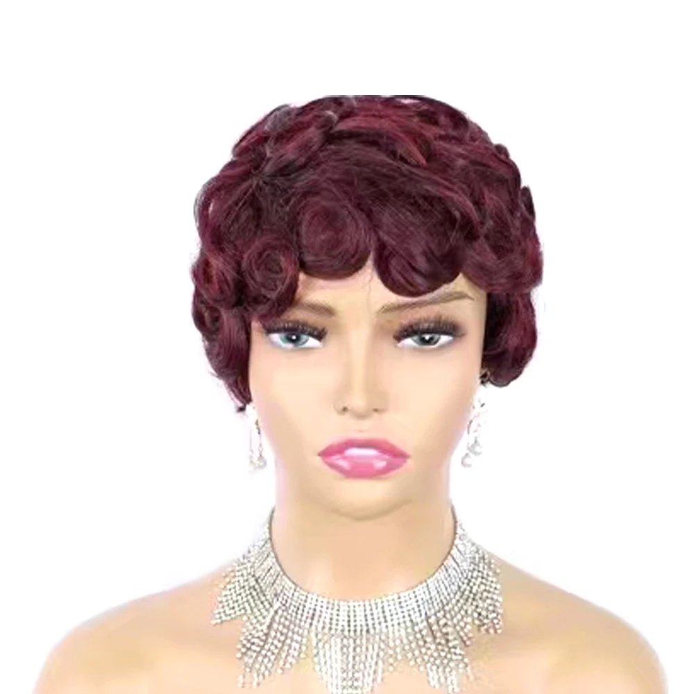Brazilian Remy Hair Pixie Cut Wig Cheap Human Hair Wig For Black Women