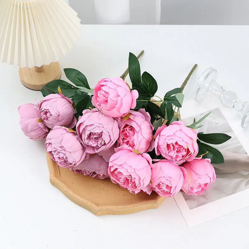 Искусственные пионы 43 см с 7 головками садовый цветочный материал для украшения