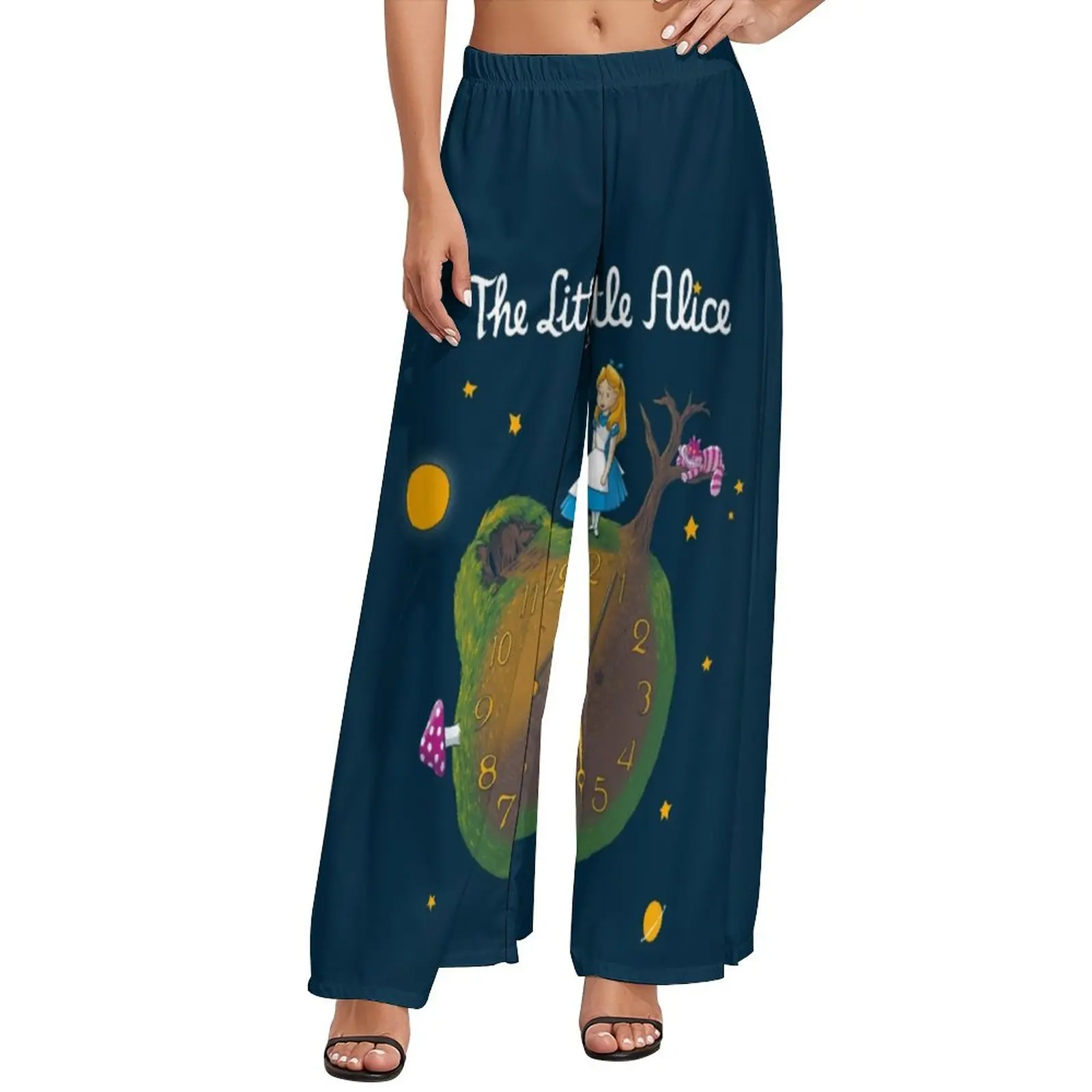 

The Little Alice Pants Funny Prince Print Casual Wide Pants Womens Oversized Streetwear Printed Straight Trousers