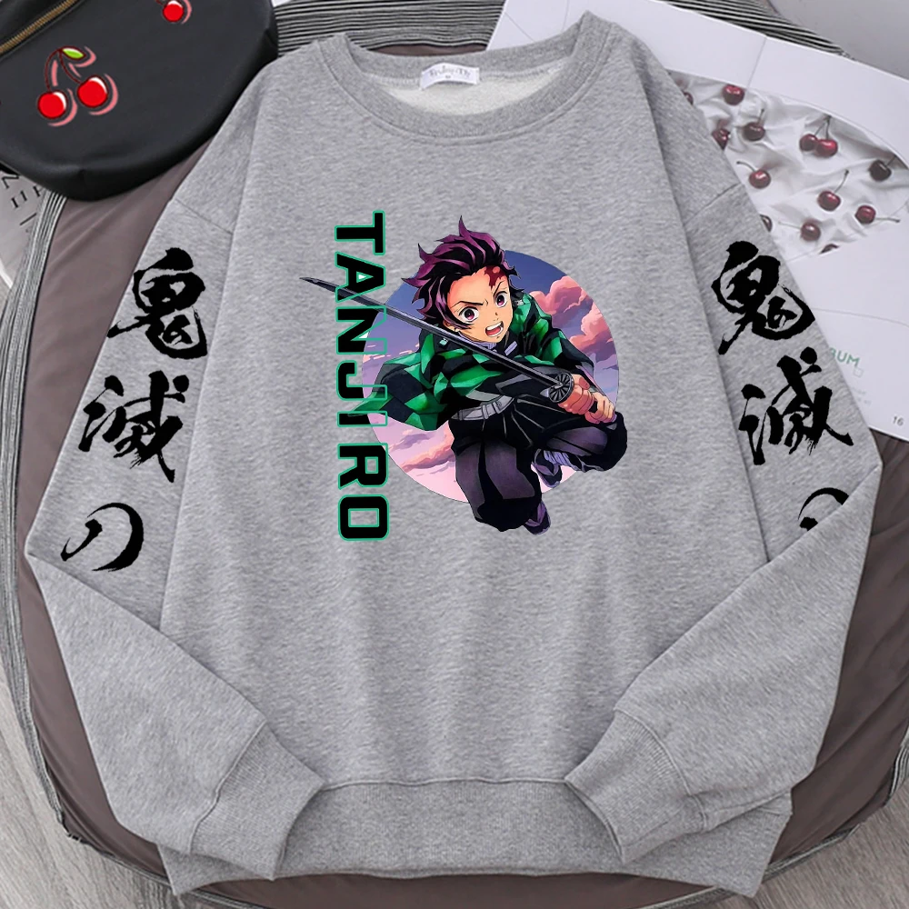 

Demon Slayer Tanjiro Awsome Printed Man Hoodies Loose Fleece Pullover Crewneck Pattern Sweatshirts Autumn Fashion Cool Men Hoody