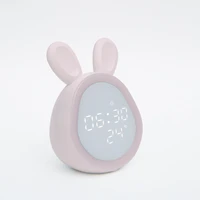 new cute rabbit usb led digital table alarm clock lamp led background light electronic alarm clock rabbit timer night light