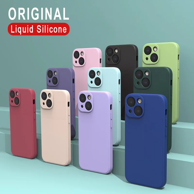 

Original Square Liquid Silicone Phone Case for IPhone 14 Plus 13 12 11 Pro Max X XR XS 7 8 Plus Cover Shockproof Protective Case