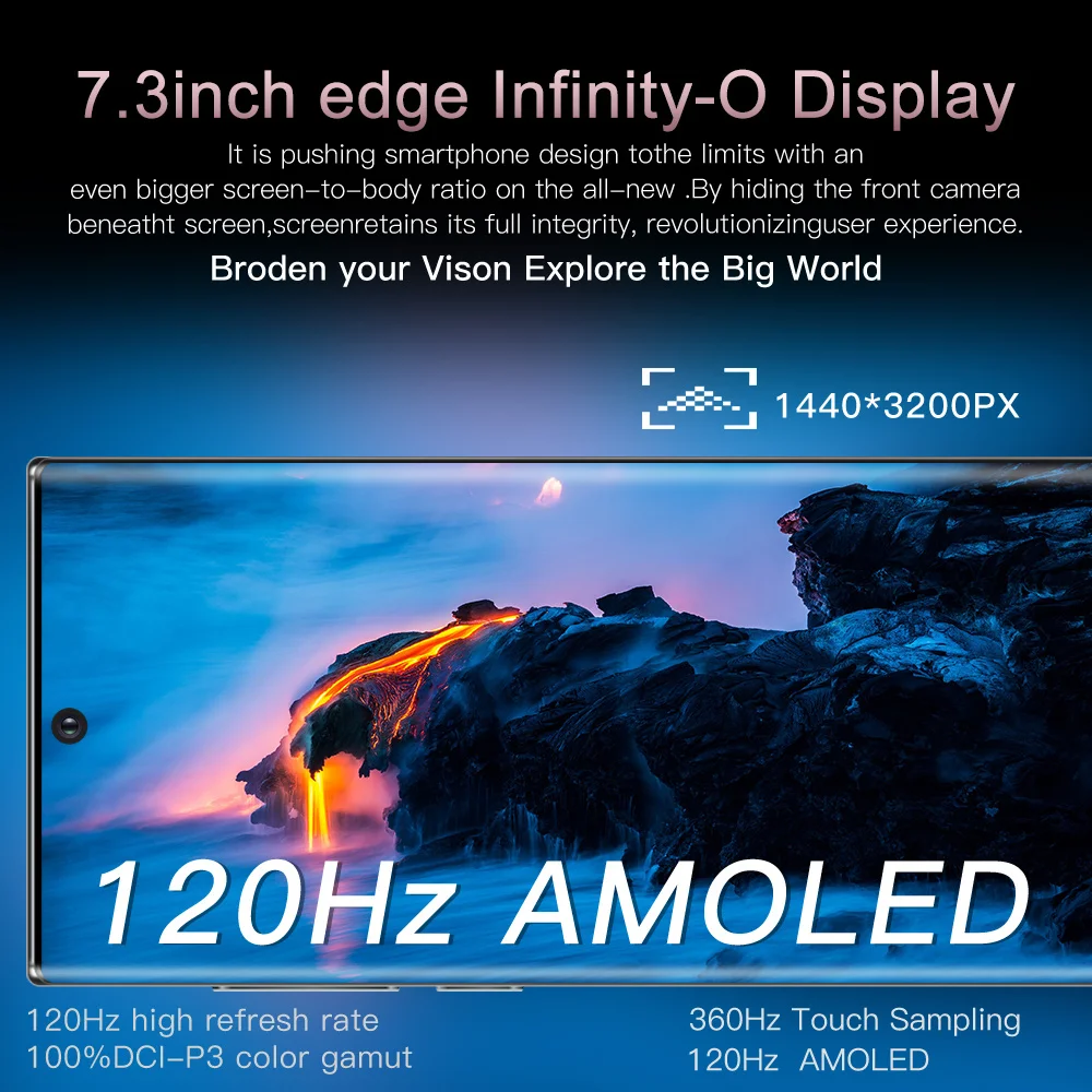 Global Version Smartphones S22+ Ultra 7.3 Inch 16GB+1TB 8000mAh 4G/5G Network Celular Unlock Cell Phone Dual SIM Android Phones