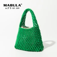mabula hollow out crochet tote beach handbags summer fashion travel fishing net shopper purses top handle phone bag with pouch