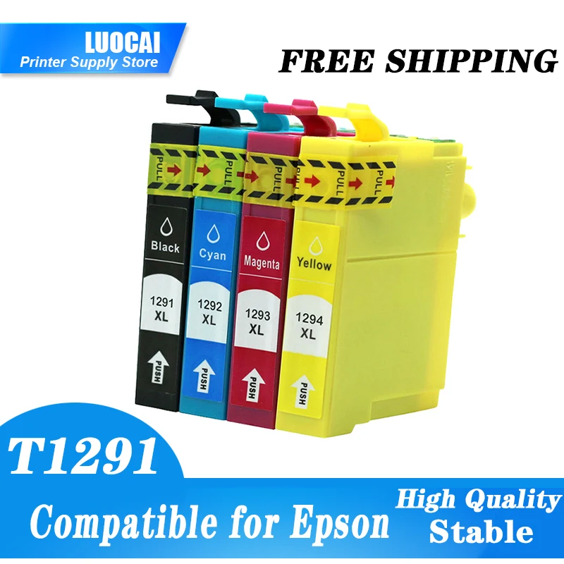 

T1295 Compatible Ink Cartridges Replacement for T1291 T1292 T1293 T1294 Compatible for Epson SX435W SX235W WF-3520 WF-3540