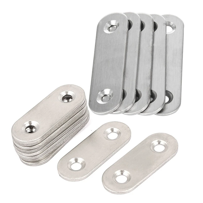

JFBL Hot 10Pcs Flat Mending Plates Repair Fixing Joining Brackets 40X15mm & 5Pcs 60Mm X 16Mm Straight Repair Joining Mending Fla