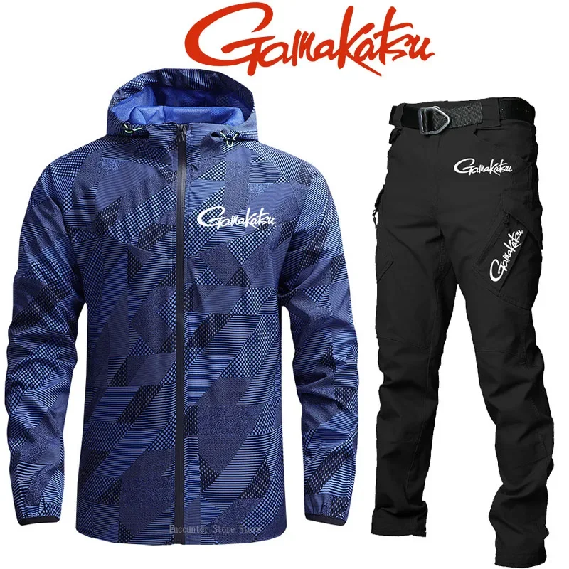 

Мужская демисезонная куртка для альпинизма Gamakatsu, быстросохнущая спортивная куртка, дышащие брюки, комплект из двух предметов для пешего туризма и рыбалки