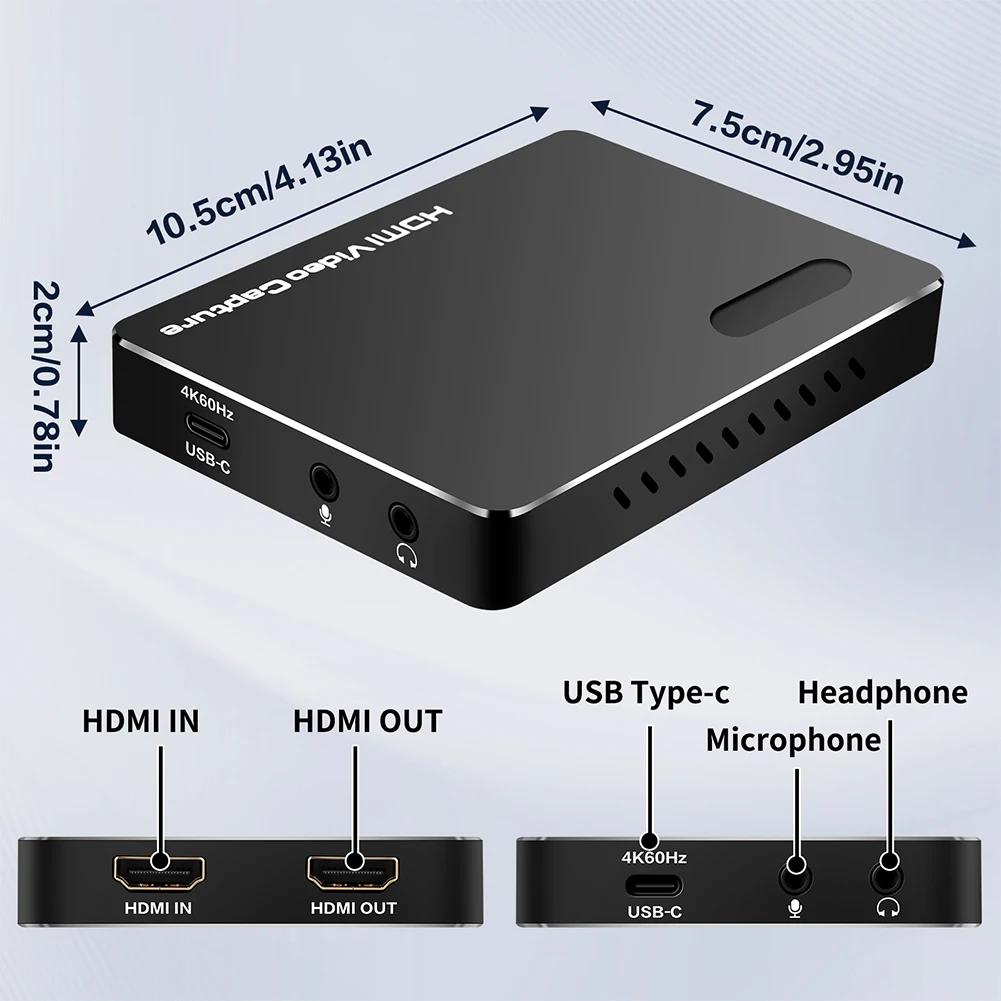 4K HDMI USB 3.2 видеорегистратор Grabber Plug & Play карта захвата аудио и видео для игр/прямой