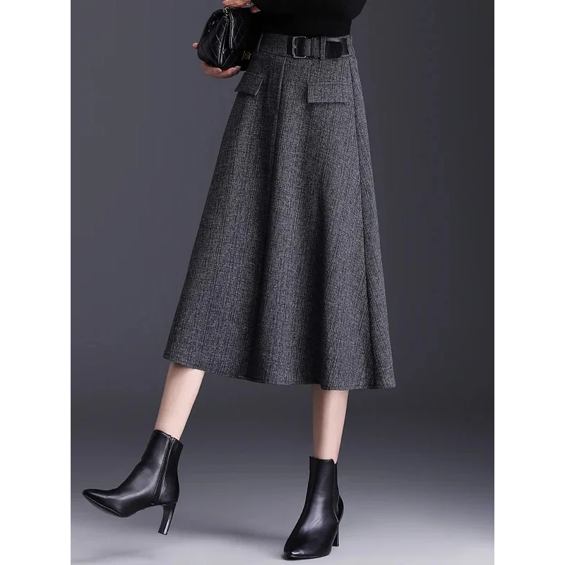 SUCH AS SU Осень Зима Новое поступление Черные кофейные женские юбки Плиссированные