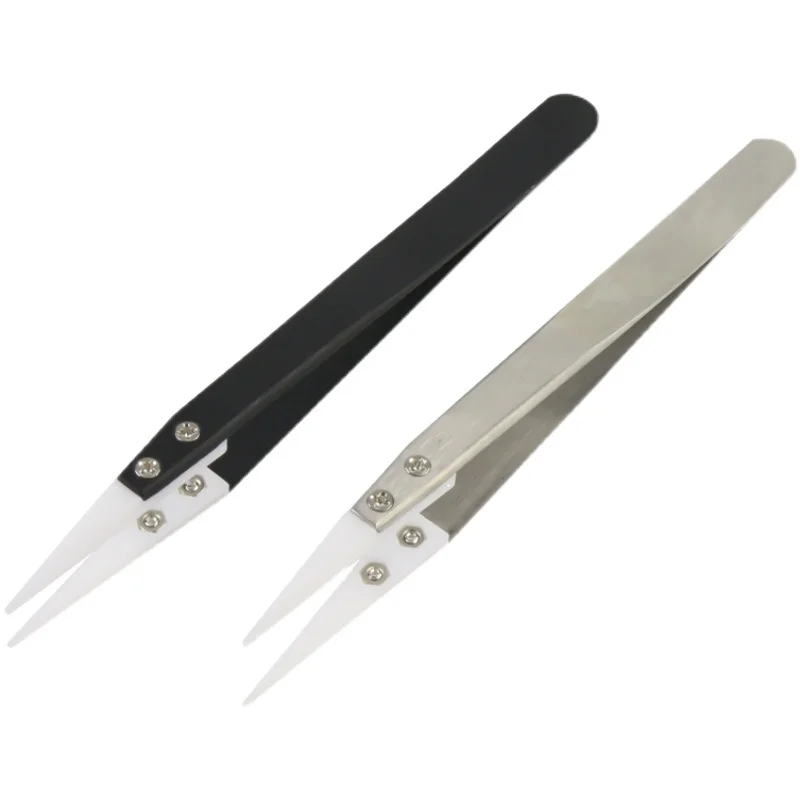 

1PC Ceramic Tweezers High Temperature Insulation Non-magnetic Welding Repair Tool Accessories