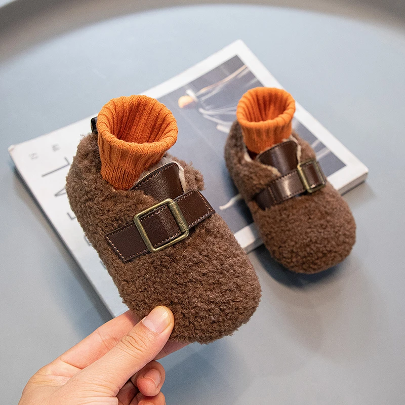 

Children's Cotton Shoes 2022 Casual New Versatile Buckle Classic Baby Boys and Girls Simple Winter Anti-skid Flats Kids Fashion