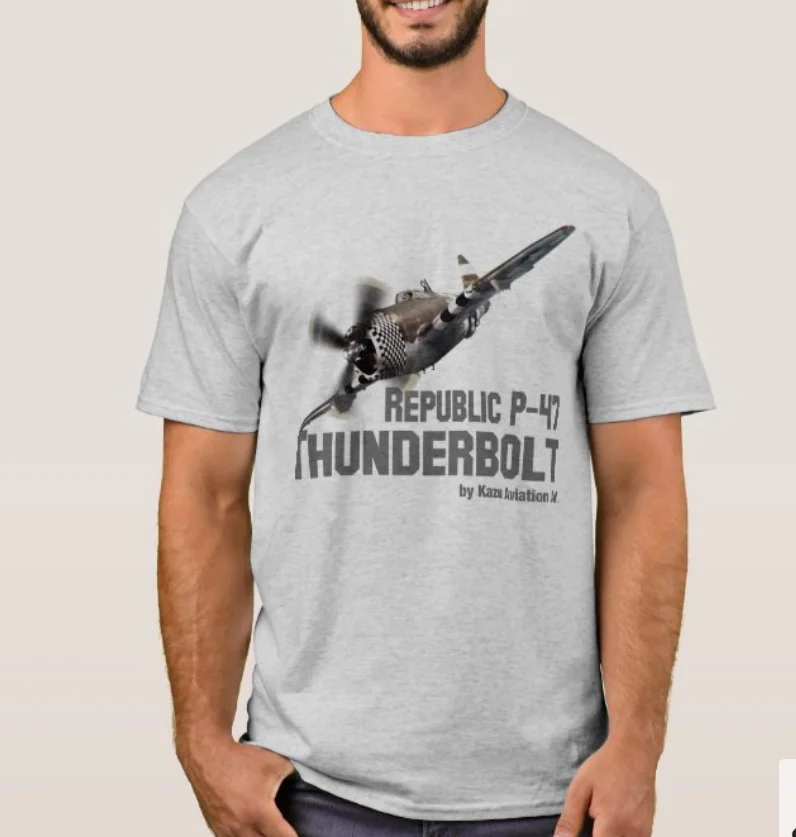 

Republic P-47 Thunderbolt Fighter Aircraft T-Shirt. Summer Cotton Short Sleeve O-Neck Mens T Shirt New S-3XL