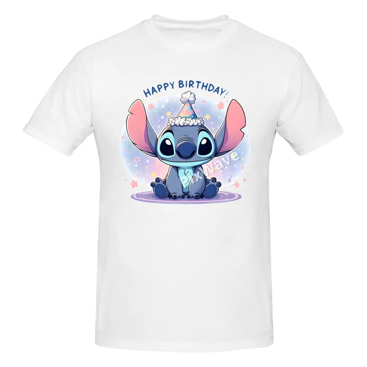 Мужская футболка с коротким рукавом Stitch из 100% хлопка свободная