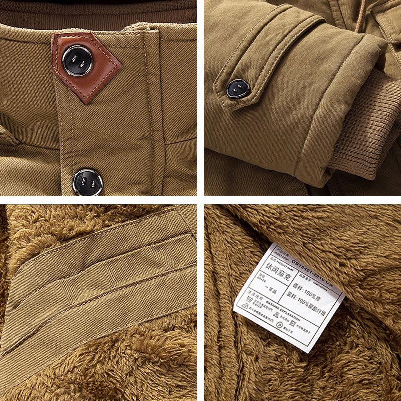 Winter Jacket Men Thicken Fleece Washed Cotton Military Parkas Coat Brand High Quality Casual Fashion Men Jacket L-5XL