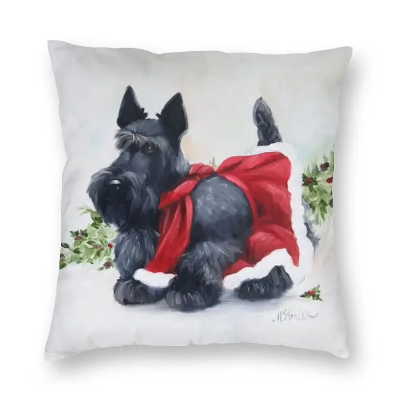 

Scottish Terrier Cushion Cover Sofa Decoration Scottie Dog Square Throw Pillow Case 45x45 Office Cojines Decorativos