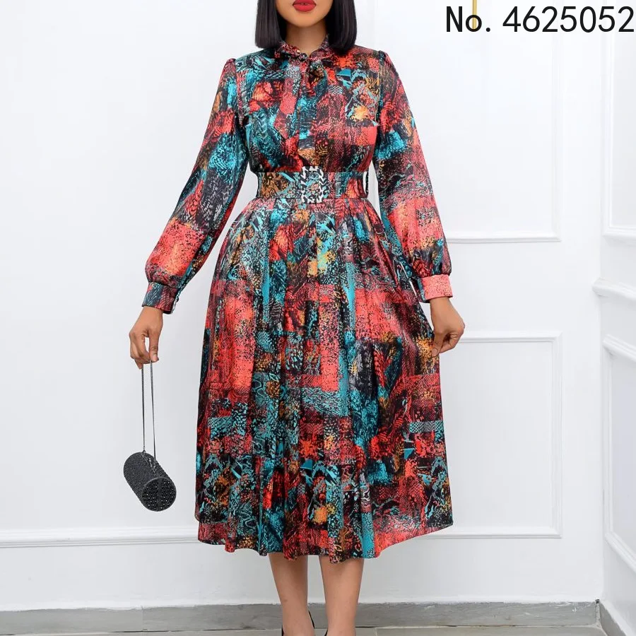 

Dinner Dresses For Women 2022 New African Spring Summer Elegant Gown Flowers Printed Dashiki Long Dress Ladies Clothing