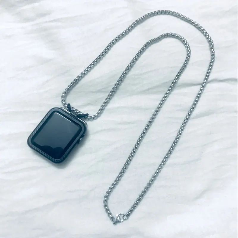 Metal Necklace Pendant For Apple Watch 45mm 44mm 42mm 38mm 41mm Compatible For iWatch Series 7 6 5 4 3 2 1 SE creativity Strap