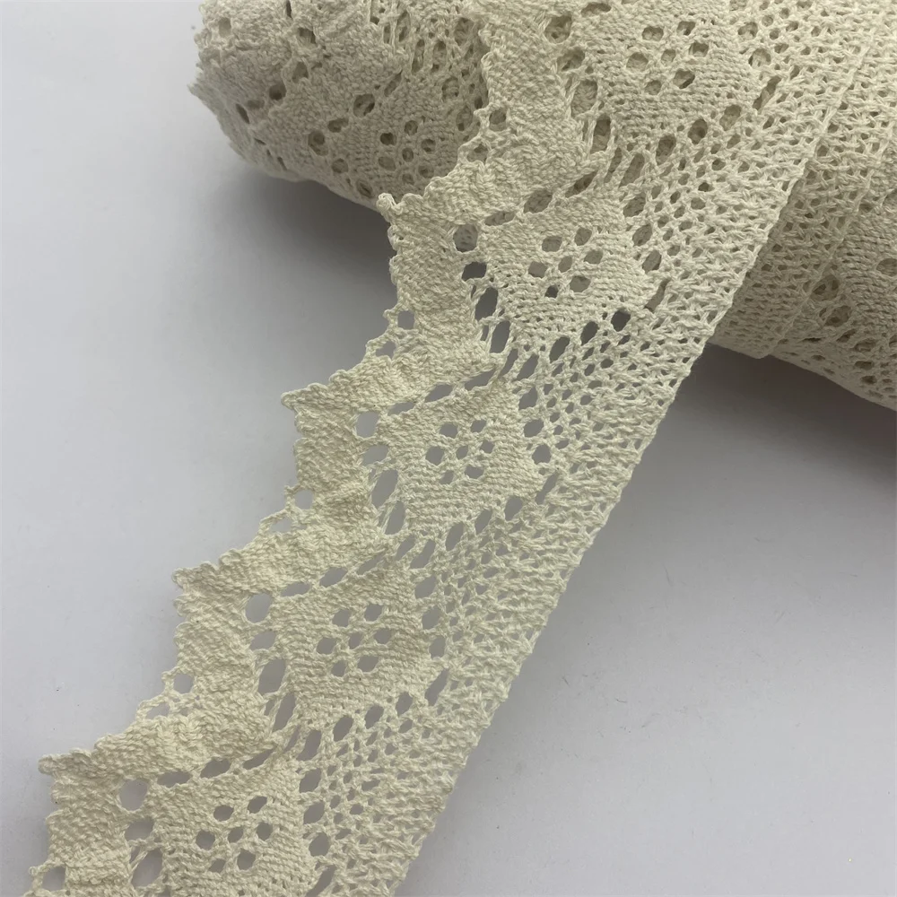 

15 ярдов в ширину, 7 см, хлопковое кружево, искусственная отделка, вязаное хлопковое кружево, одежда, кружево, отделка для платья, «сделай сам»