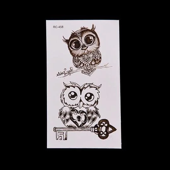 

Cute Temporary Tattoo Stickers Owl Animal Decals Arm Leg Art Fake Tattoo