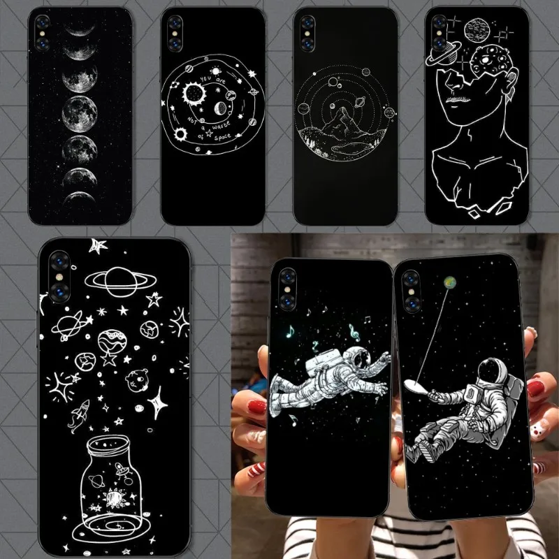 Сила космического неба чехол для телефона Planet для IPhone 14 13 12 11 XS X 8 7 6 Plus Mini Pro Max SE 2022 мягкий чёрный чехол