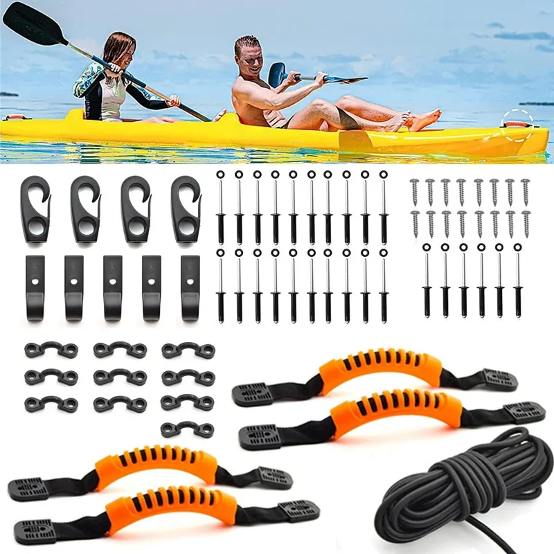 Carry Handle Rigging Kit Kayak Canoe Carry Handles Elastic Bungee Cord Replacement Parts For Kayaks Canoes Boat Suitcase