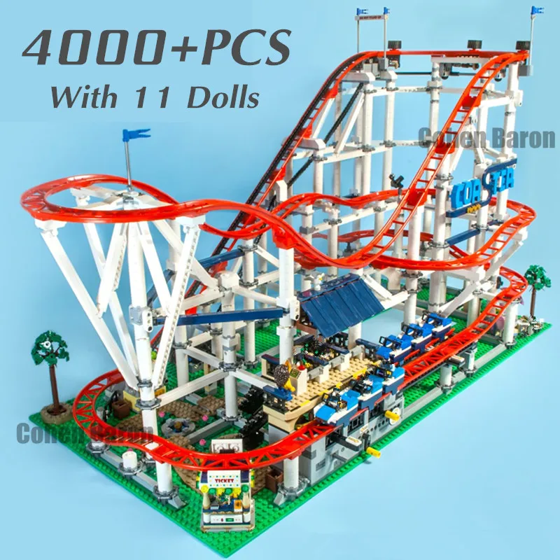 

New 4299PCS 11 Dolls Roller Amusement Park Streetview Coaster Fit 10261 Model Building Block Brick Toy Gift Birthday