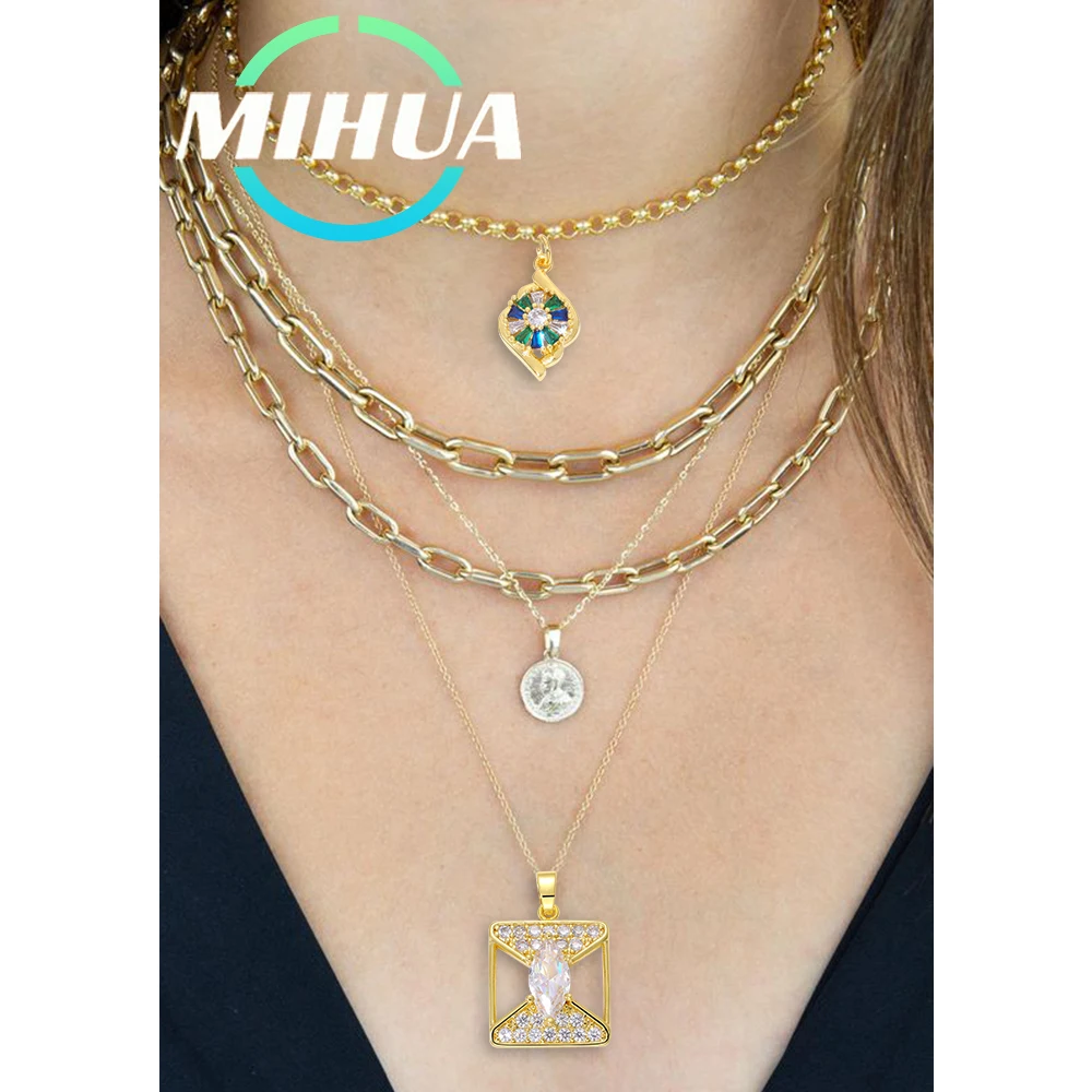 

Luxury Crystal Pendant 18k Real Gold Plated Hourglass Charms for Jewelry Making Exquisite Red Green Gem DIY Necklace Accessories