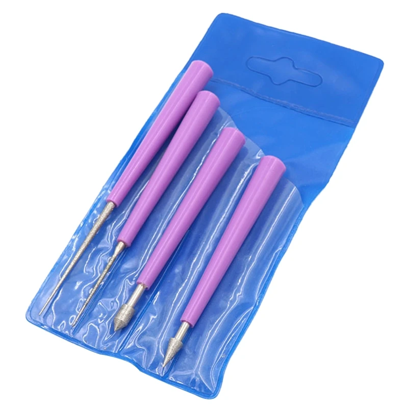 

4Pcs Diamond Tipped Bead Reamer Beading,Pearls for Jewelry Making,Hole Enlarger Tool for Glass Plastic Metal Wood Beads