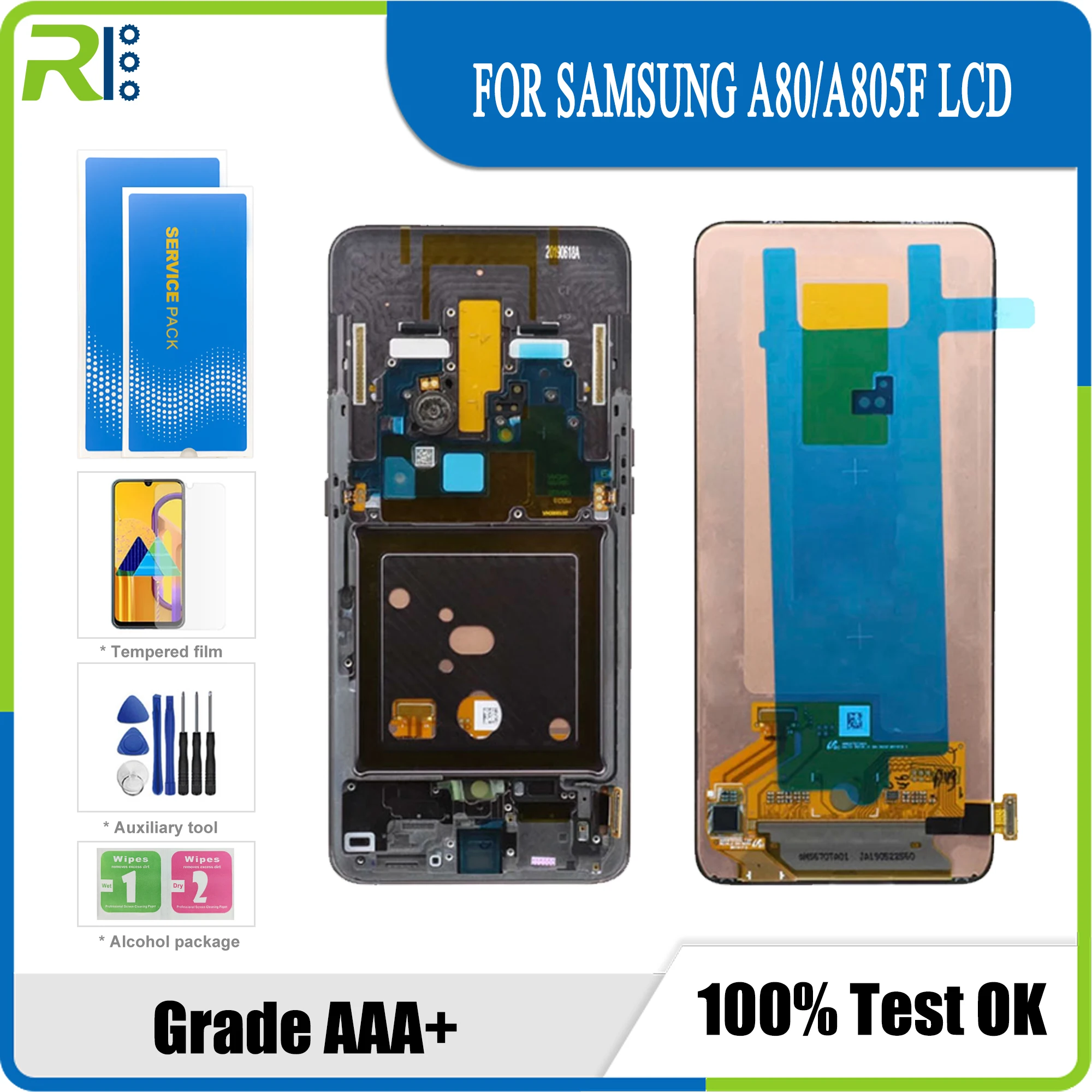 

100% SUPER AMOLED 6,7 ''ЖК-дисплей для Samsung Galaxy A80 A805 SM-A805F A90 A905F сенсорный экран дигитайзер в сборе + Сервисный пакет