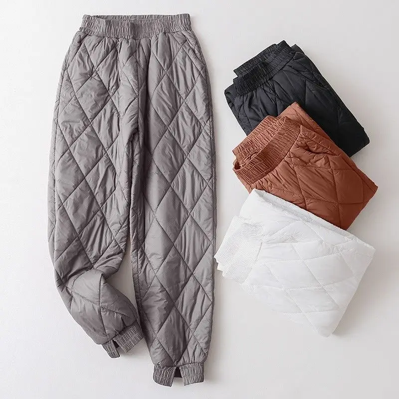 

Winter Warm Women Pants Plus Size Trousers Thickening Thermal Female Warm Trousers High Waist Harem Down Cotton Pants X853
