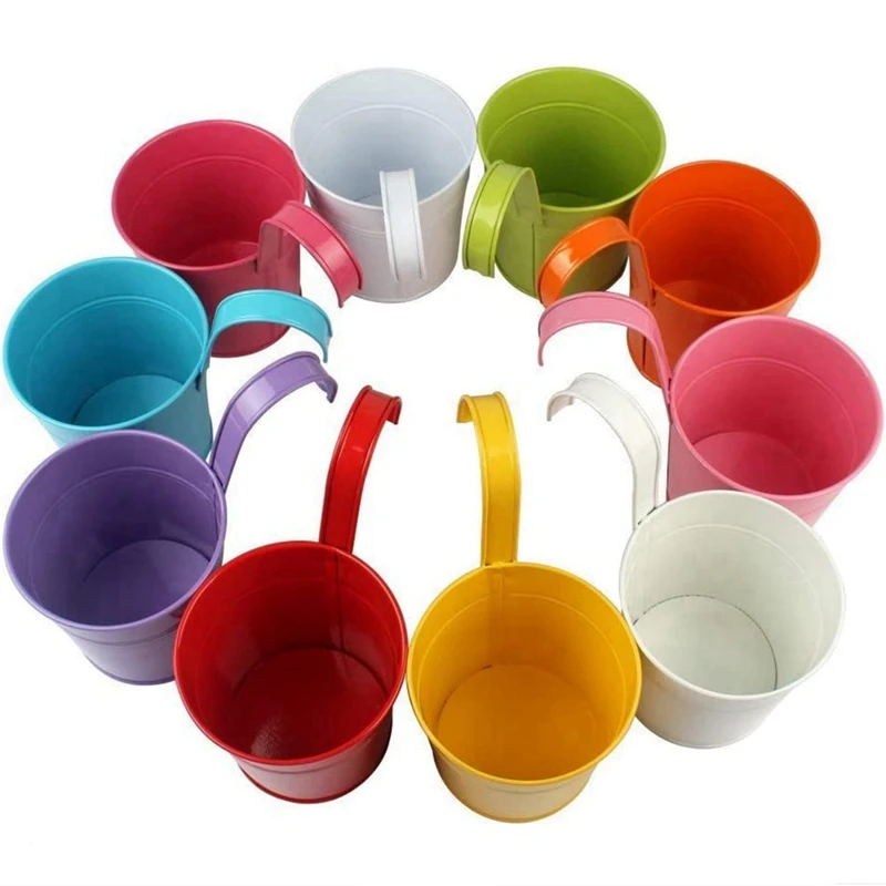 

Pack Of 10 Hanging Flower Pots 13Cm Balcony Pot Flower Pot Hanging Pot Balcony Garden Pots Wall Planter With Mini Tool