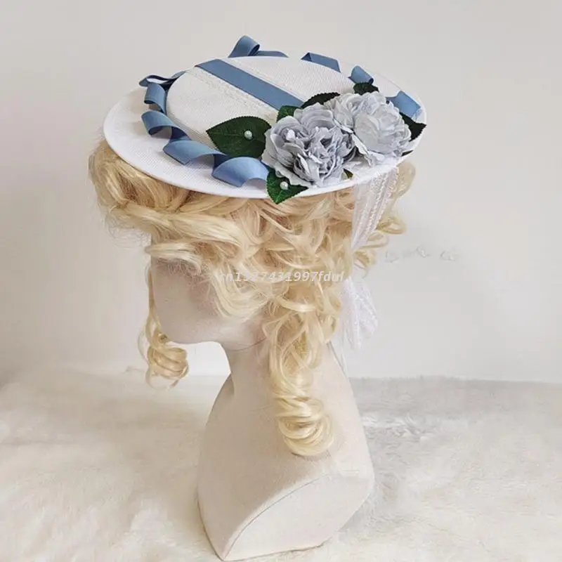 

Summer Flower Decor Flat Hat Women Flower Decor Vacation Beach Hat Simple Foldable Travel Sun Hat Sunscreen UV Sun