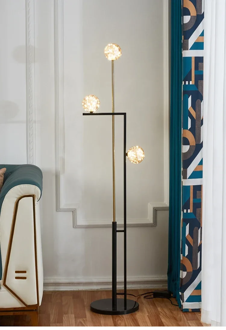 

Light Luxury Floor Lamp Nordic Style Living Room Geometric Creative Vertical Table Lamp Bedroom Sofa High-End Ambience Light