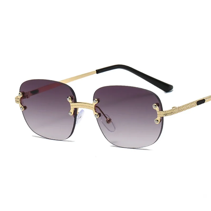 

Fashion Rimless Women Sunglasses Ocean Lenses Sun Glasses 2021 Female UV400 Eyewear Gafas De Sol Mujer Frameless Eyeglasses